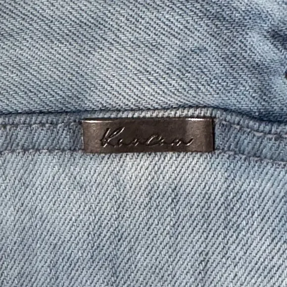 KanCan High Rise Distressed Wide Leg Jeans Light Wash Button Fly Size 9/28 - Picture 6 of 6